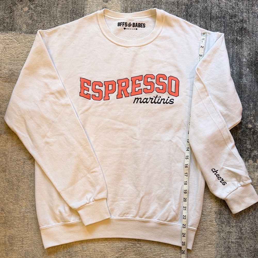 White Espresso Crew Neck Sweater